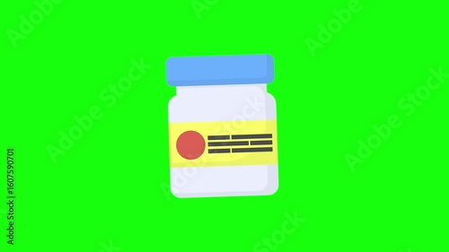medicine icon, 2d motion graphic icon animation, 4k green screen video, motion graphic element