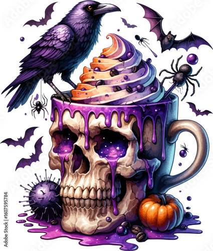 Coffee Cup with Halloween Theme