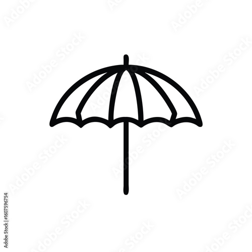 Outline a picnic umbrella on a outdoor protection