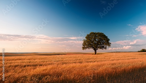 solitary tree in pastel landscape open field nature photography tranquil environment wide angle serenity