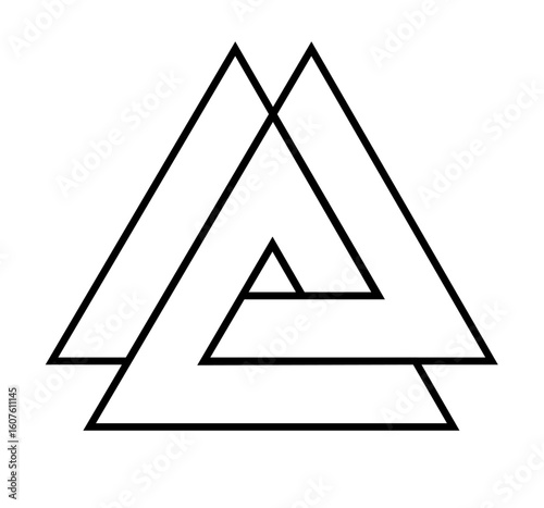 series of valknut odin symbol viking celtic knot triangles for logo icon background web graphic tattoo. vector illustration.