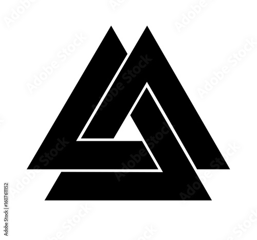 series of valknut odin symbol viking celtic knot triangles for logo icon background web graphic tattoo. vector illustration.