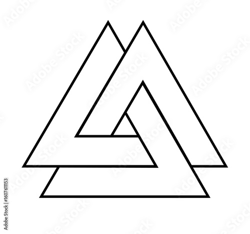 series of valknut odin symbol viking celtic knot triangles for logo icon background web graphic tattoo. vector illustration.