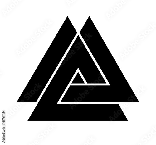 series of valknut odin symbol viking celtic knot triangles for logo icon background web graphic tattoo. vector illustration.