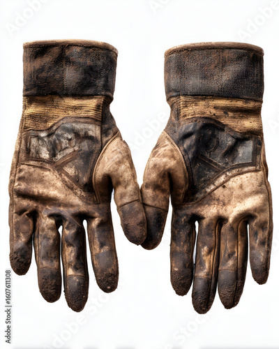 pair of leather gloves isolated