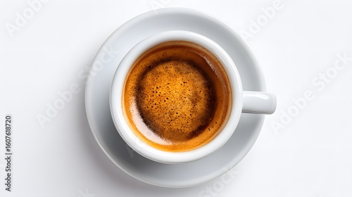 Espresso Cup Top View Showing Coffee Foam