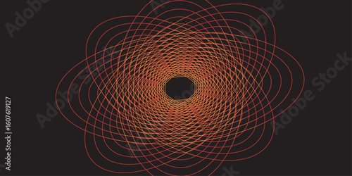 Abstract black and white vector illustration with a glowing spiral tunnel pattern and light rays for a modern digital wallpaper design