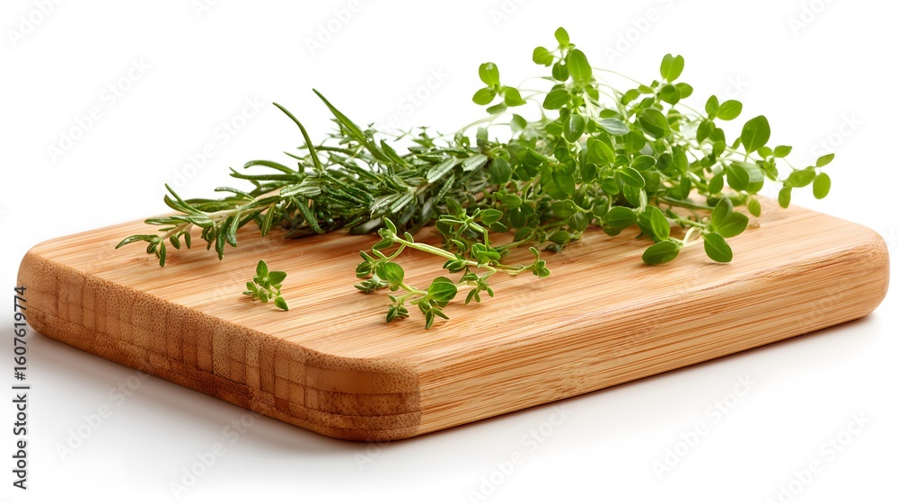 Rosemary and Thyme Herbs on a Wooden Surface Rosemary and Thyme Herbs on a Wooden Surface