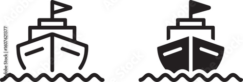 minimalist ship vector icons in ai eps jpeg png formats for marine and travel design resources