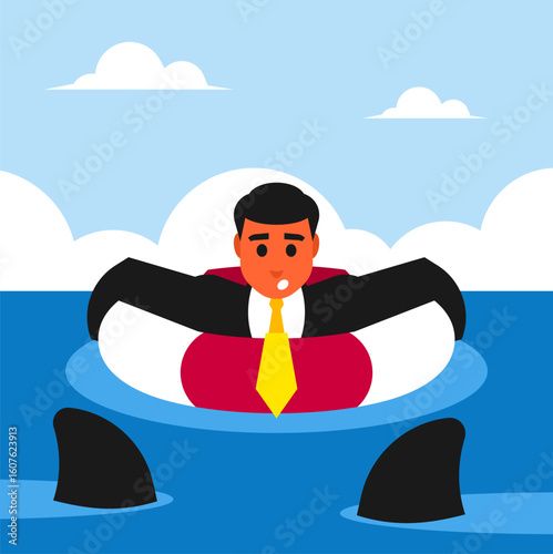 "Businessman on a Floating Ring"
