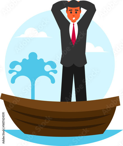  "Businessman on a Sinking Boat"