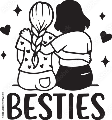 Besties Forever: Two Friends Embracing, Celebrating Unbreakable Bonds, Laughter, and Cherished Shared Moments Together.