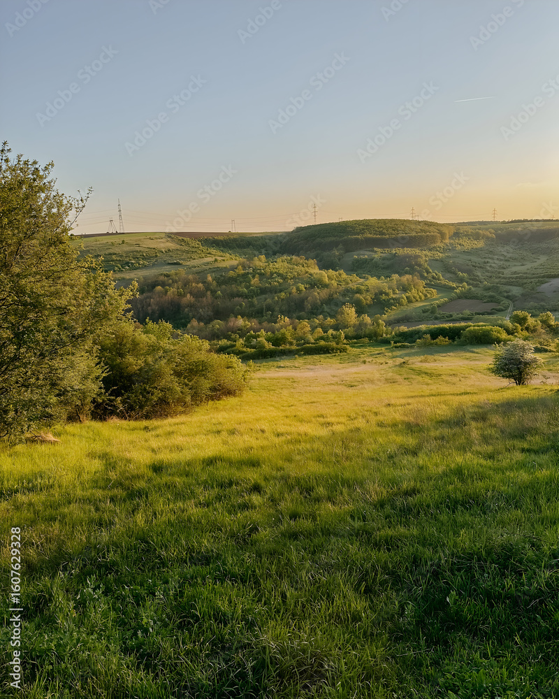 Obraz premium sunset over the river