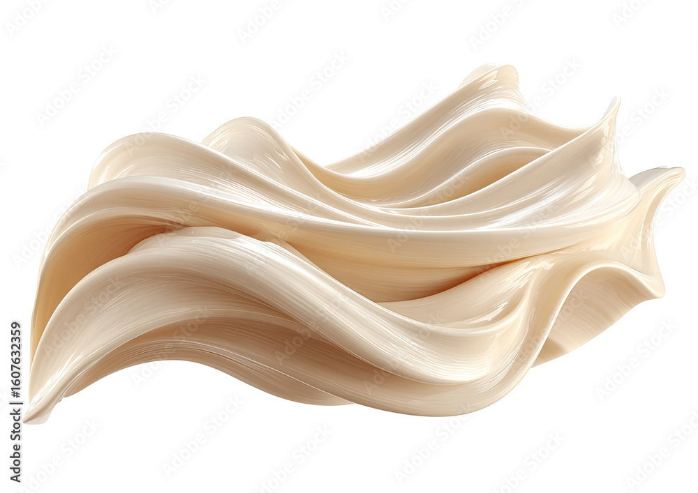 Obraz premium Abstract cream-colored, flowing, liquid form