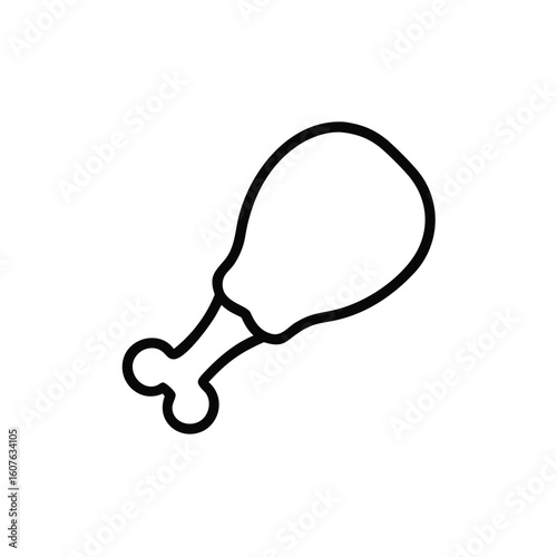 Simple outline a chicken drumstick on food meat