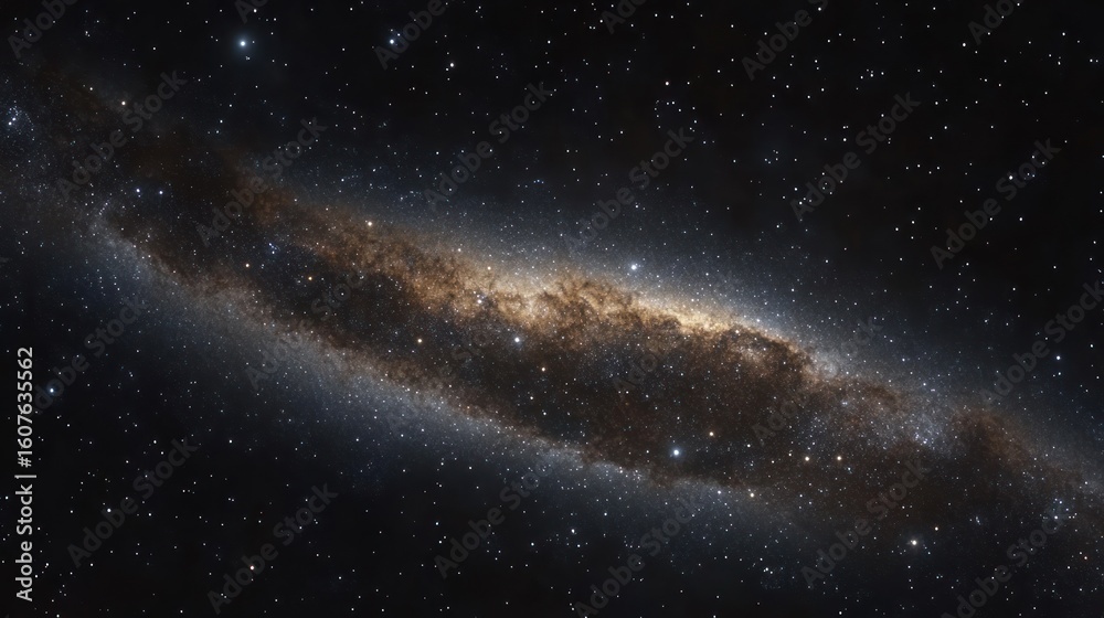 Fototapeta premium Spiral galaxy, cosmic dust, star clusters