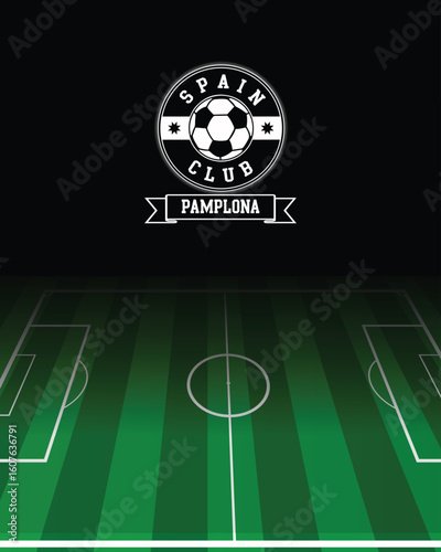 City of Pamplona Stamp Seal, Spain Football green field, Vector Illustration Abstract Editable image, Social Media Post