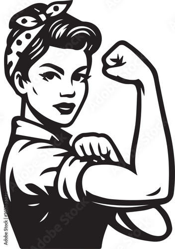 Rosie the Riveter: Iconic Symbol of Female Empowerment, Strength, and Women's Contributions to the Workforce.