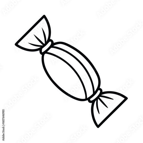 Outline a candy in a twist wrapper sweet confection