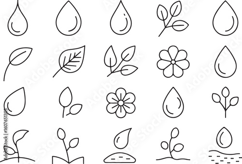 Simple rain cloud icon with falling raindrops presented in a clean silhouette style