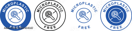 Microplastic Free Certification Icon – Environmental Safety Label for Packaging Design

