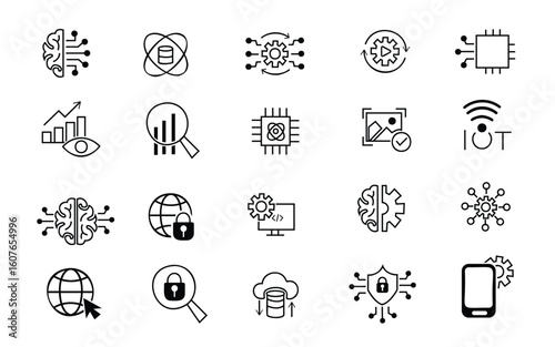 Information Technology and Digital Device Icon Set