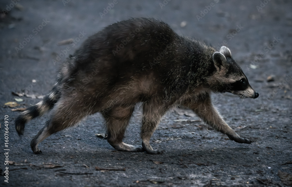 raccoon crossing the street raccoon crossing the street