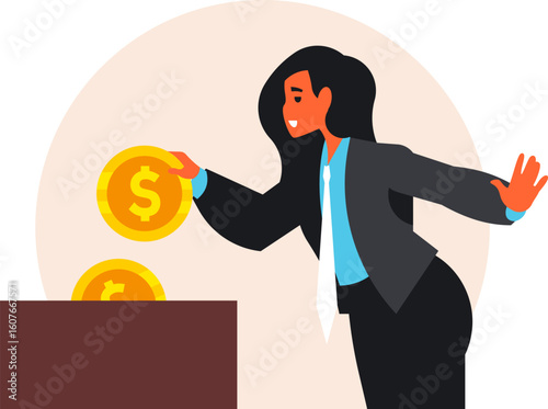 Businesswoman Makes a Donation