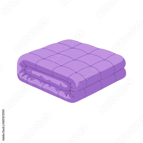 Vector illustration of weighted blanket folded flat style on white background