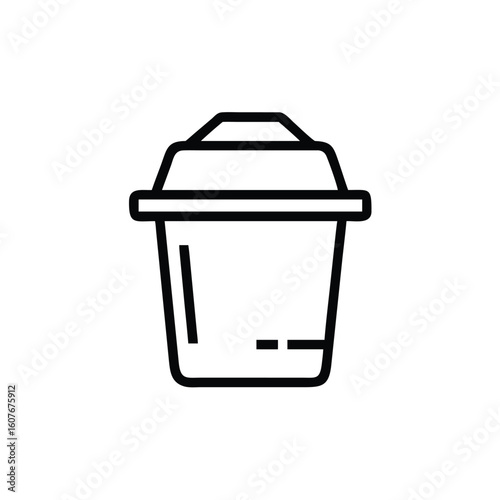Outline compost bin symbol on garbage trash