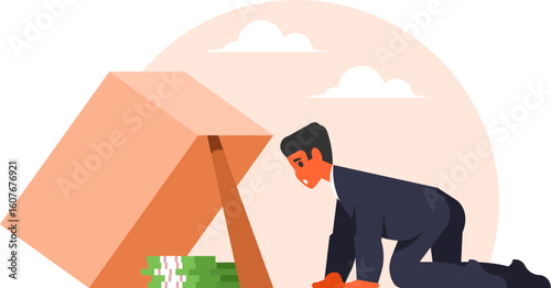Financial Trap Concept Illustration
