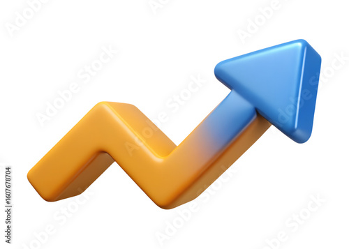 financial growth arrow icon, 3d rendering isolated on white | financial growth arrow icon, 3d rendering isolated on white