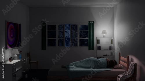 Near death or afterlife, dying and going to heaven through a tunnel, meeting dead friends and deceased relatives, out of body experience and reincarnation - 3D illustration with visual effects