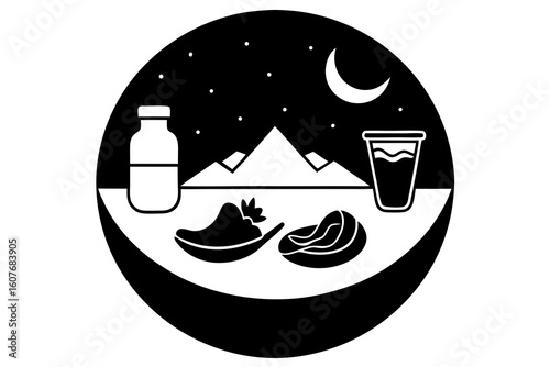 Iftar Meal: Breaking the Ramadan Fast with Dates, Milk, and Water