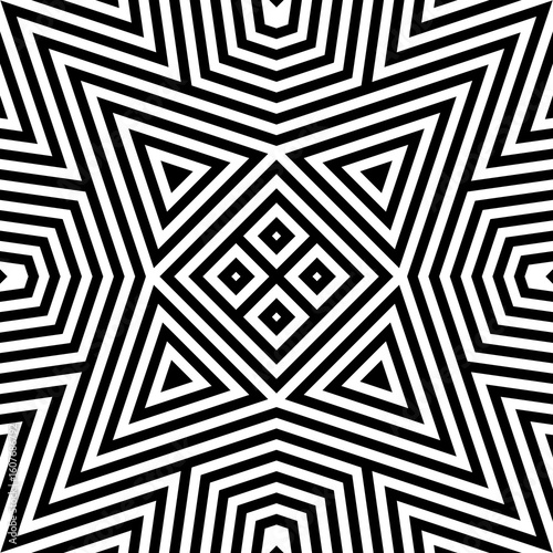 Seamless pattern. Stars, triangles, checks ornament. Geometrical backdrop. Abstract background. Ethnic motif. Geometric figures wallpaper. Digital paper. Ethnical textile print. Web design