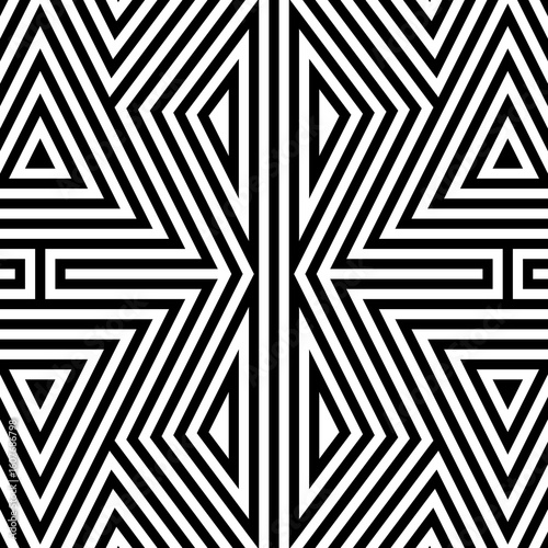 Seamless pattern. Rhombuses, triangles ornament. Geometrical backdrop. Abstract background. Ethnic motif. Geometric figures wallpaper. Digital paper. Ethnical textile print. Web design. Vector art