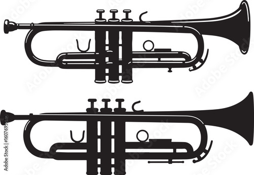 trumpet isolated on white