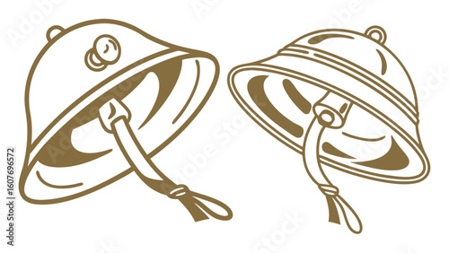 Pith Helmets Illustration: Vintage Adventure Gear
