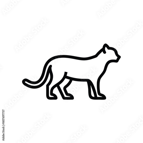 Outline a cat arching its back on a feline animal