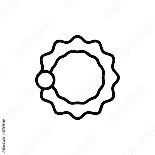 Outline a dog chew toy ring with a small circle vector