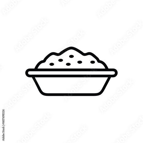 Outline a food bowl filled with kibble animal 1