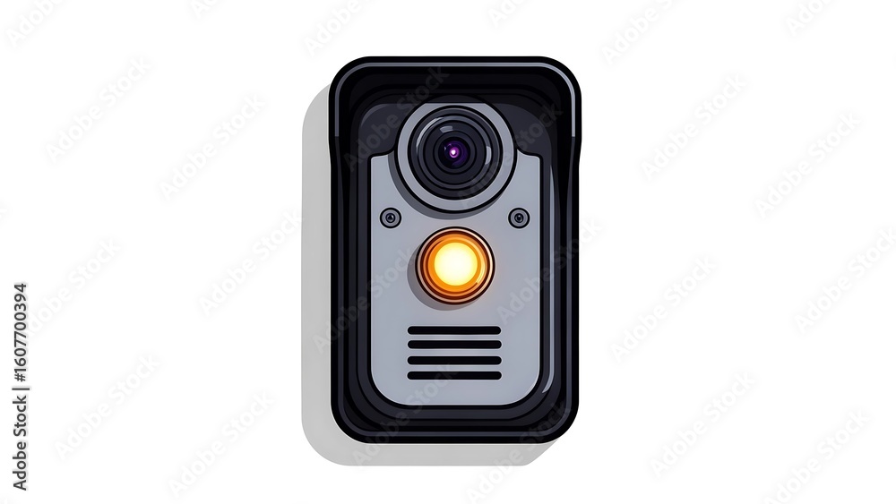 Fototapeta premium Modern Gray Security Camera Doorbell Illustration
