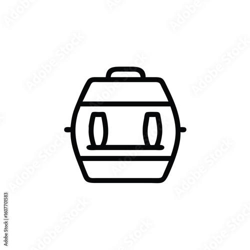 Outline pet carrier icon front view cage animal