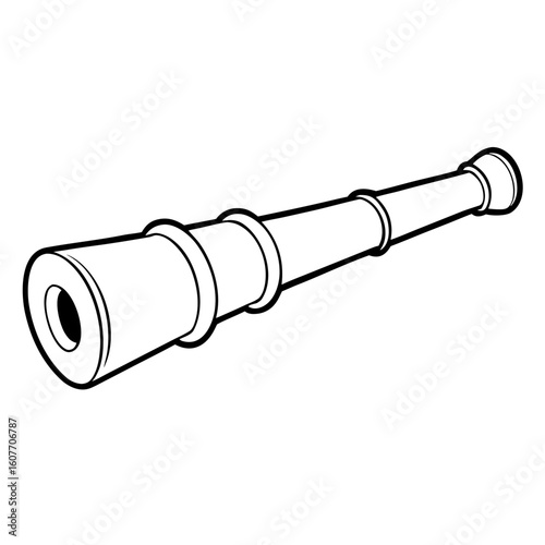 Illustration of a vintage periscope in monochrome style  