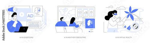 AI Empowering Insights abstract concept vector illustrations.