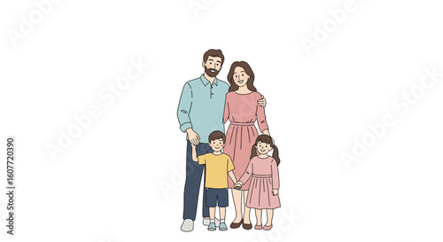 Happy Family Standing Together