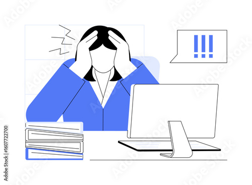 Stress isolated cartoon vector illustrations.
