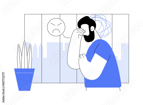 Depression isolated cartoon vector illustrations.