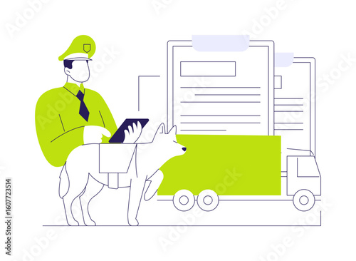 Commercial vehicle inspection abstract concept vector illustration.