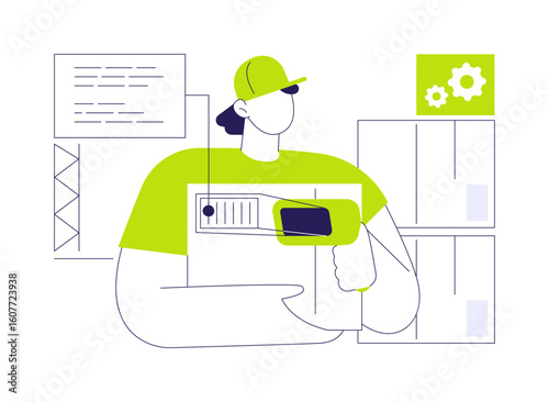 Receiving inventory abstract concept vector illustration.
